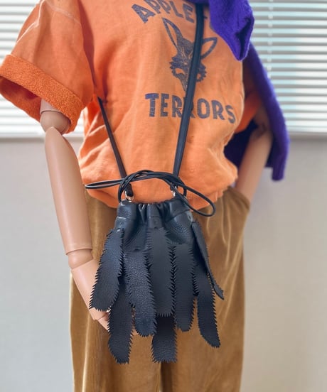“BLACK BIRD” DRAWSTRING SHOULDER POUCH