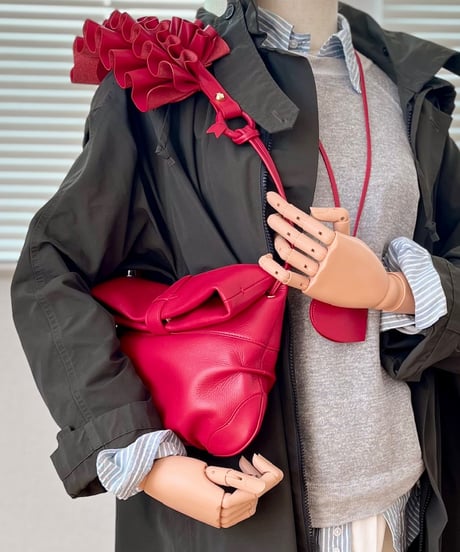トルトアーゴ　3way フリル　バッグ　ポシェット　ショルダー　赤 CATEGORY bag | tortoago