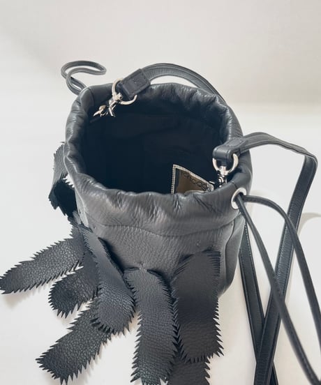“BLACK BIRD” DRAWSTRING SHOULDER POUCH