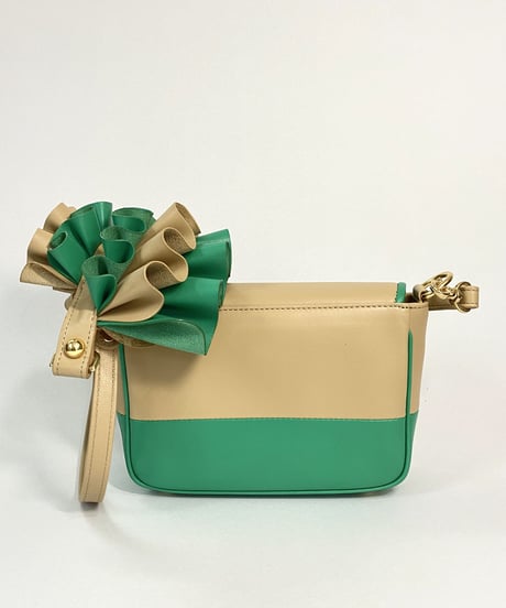 3WAY FRILL POCHETTE SIZE:S(レザーショルダー)