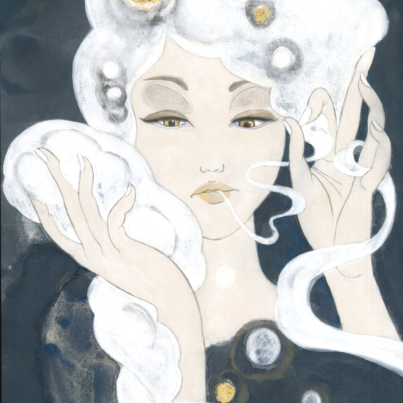 麻木森「white clouds〈白雲〉」日本画 4号 | shibayama art gal