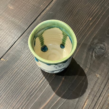 虎渓窯　織部湯呑