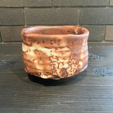 虎渓窯　赤志野抹茶茶碗（桐箱入）