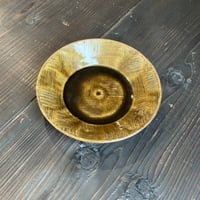 秀峰窯　市松飴釉7寸反深鉢