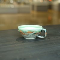 林英樹　二色線刻　カフェスープ（緑）
