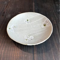 加藤 音　白雪釉苺葉文皿
