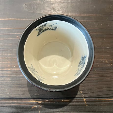 宗山窯　ゴブレット大　シダ　根来