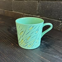 北川和喜　重色目コーヒー碗（グリーン）