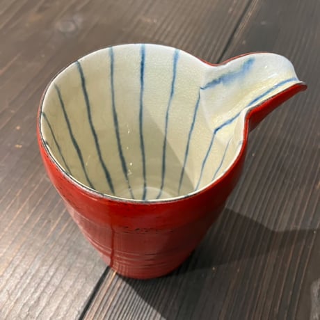 宗山窯　筒型酒器　十草　根来