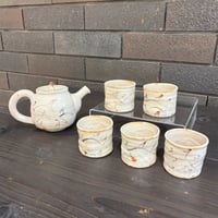 荘山窯　志野茶器セット５客揃え（木箱後日）