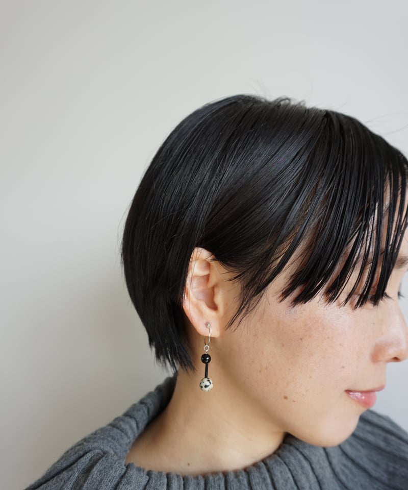 ダルメシアンジャスパー×オニキス pierce/earring <04> | DOT MEL