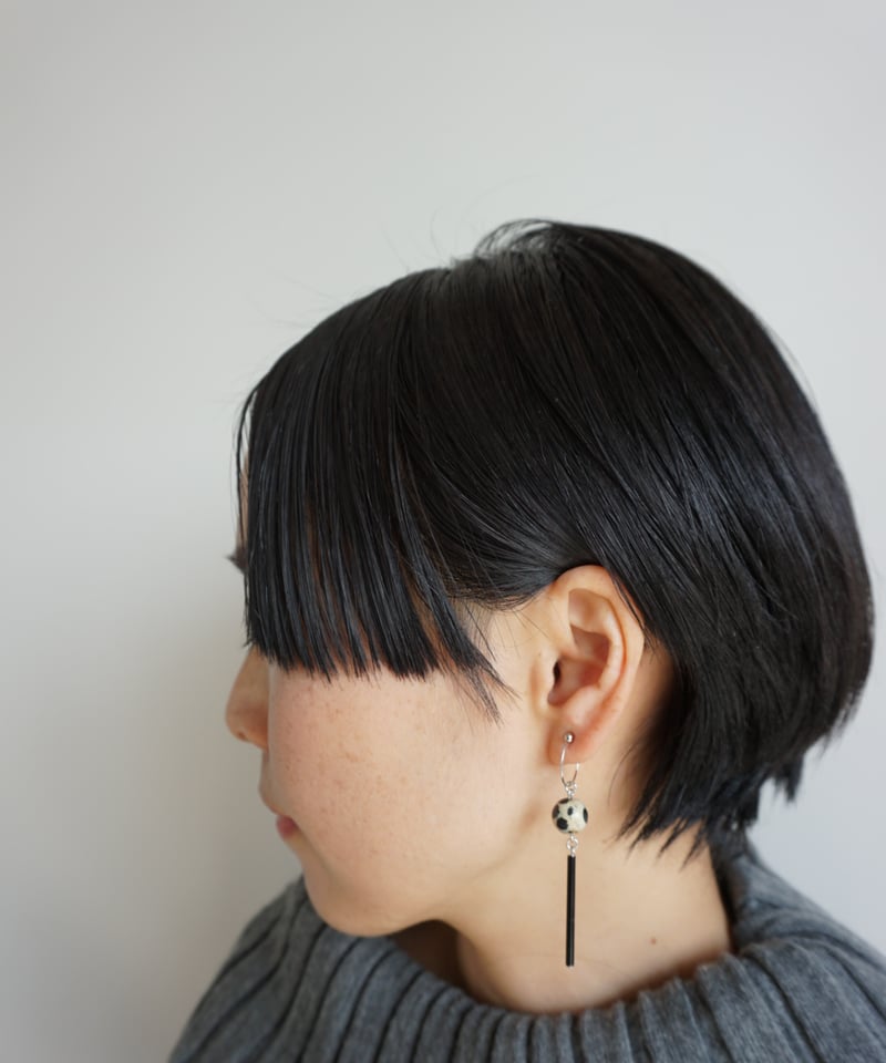 ダルメシアンジャスパー×オニキス pierce/earring <05> | DOT MEL