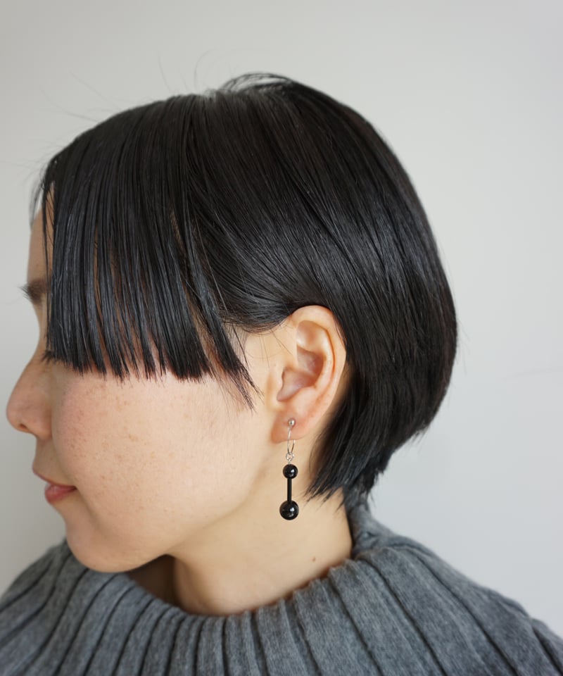 ダルメシアンジャスパー×オニキス pierce/earring <04> | DOT MEL