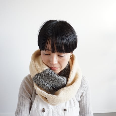 wool mix patchwork snood 〈s〉