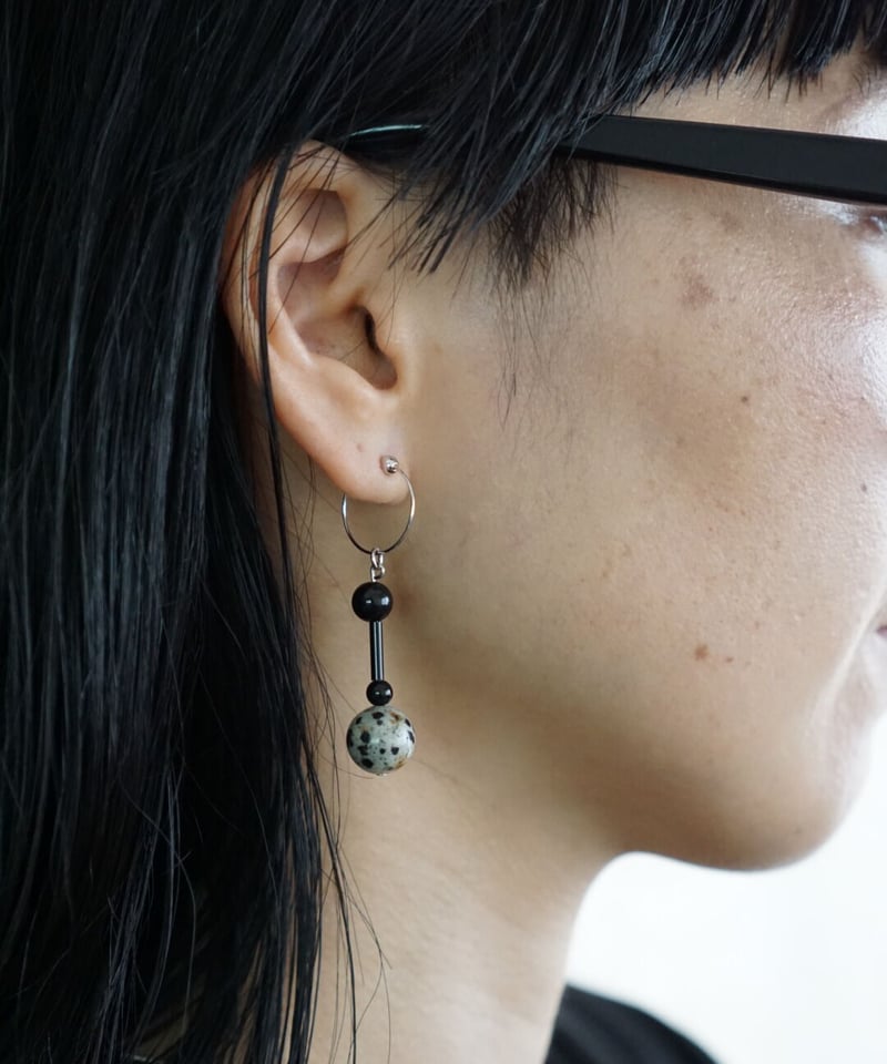 ダルメシアンジャスパー×オニキス pierce <01> | DOT MELTonlineSTORE