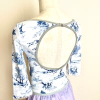 French Toile Print Leotard (Navy Blue トワル柄)