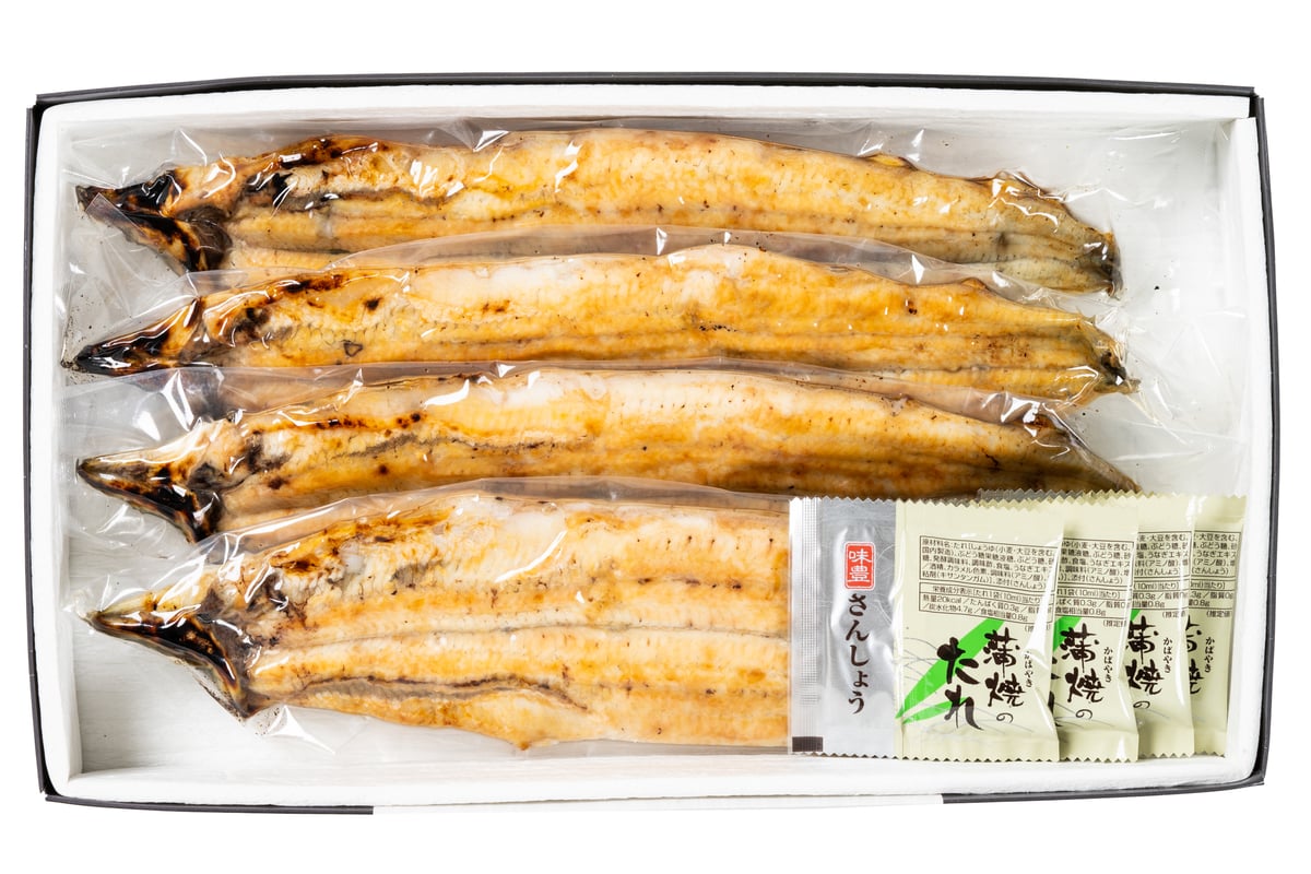 うなぎ白焼き（4尾）大／約130g 冷凍真空パック | うな徳屋