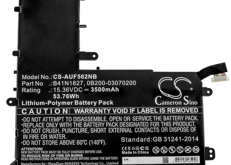 Asus B41N1827互換バッテリー   (CS-AUF562NB) 送料無料