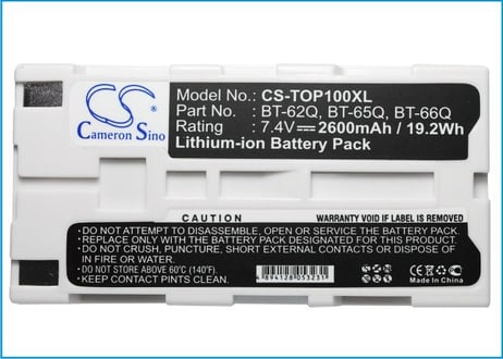 Topcon BT-30, BT-62Q互換バッテリー2600mAh (CS-TOP100XL) 送料無料