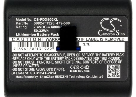 フルーク　Fluke DSX-5000 CableAnalyzer 互換バッテリー　06824T1325 6800mAh　(CS-FDX500XL) 送料無料
