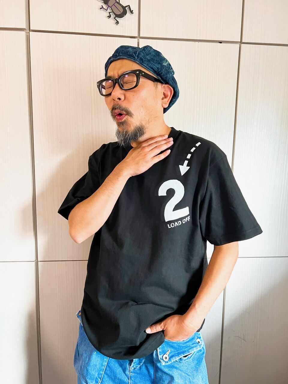 肩の2がおりるTシャツ〈クロ〉 | niyari