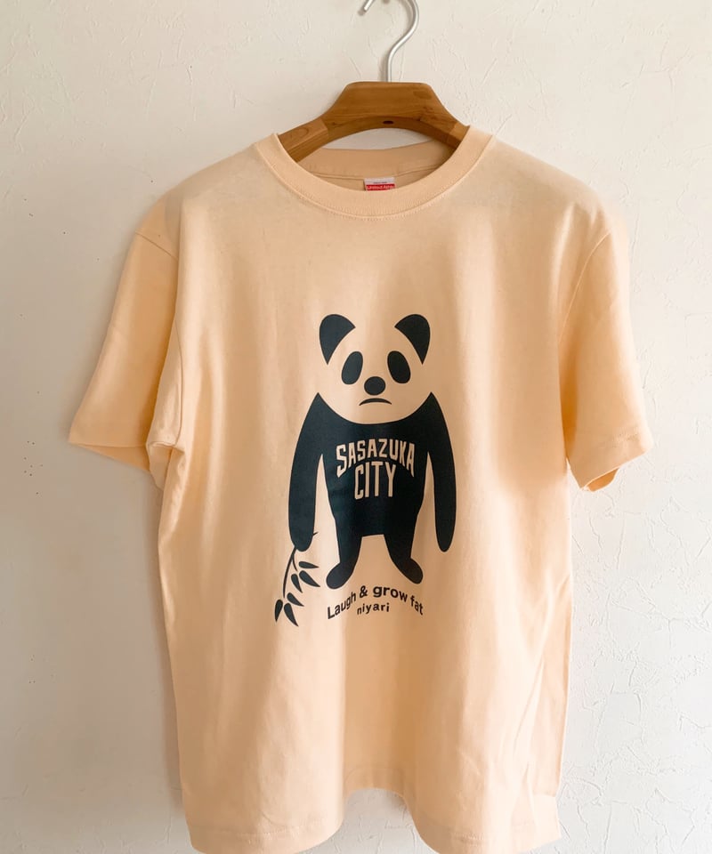 笹塚パンダTシャツ《おとな》ナチュラル | niyari