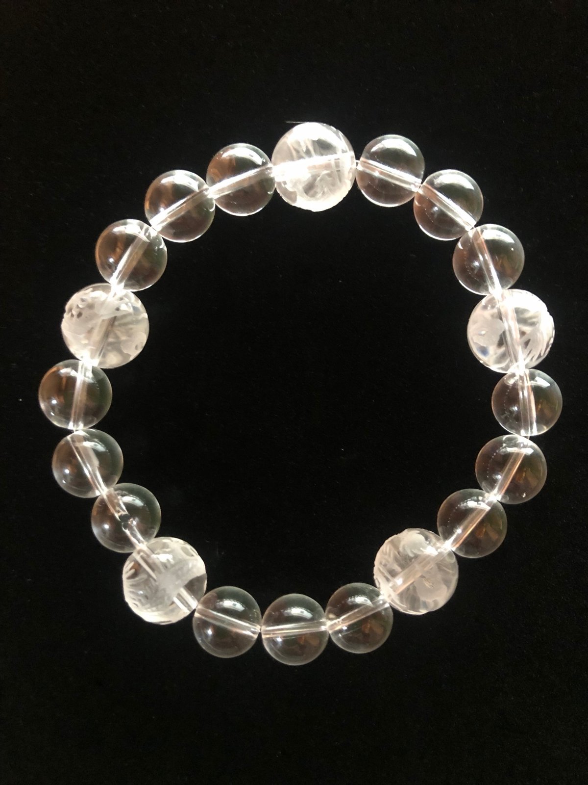 【御守り・大珠】龍神ブレスレット［天然石］【龍珠や】内径18.8cm〜【癒し】 御守り・大珠】龍神ブレスレット［天然石］【龍珠や】内径18.8cm