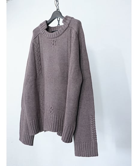 A.F ARTEFACT / ag-6002  / Low Gauge Knit Pullover / GREY