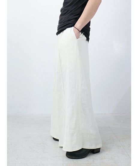 kujaku / P-292 / リネン×コットン イージーワイドパンツ / off white