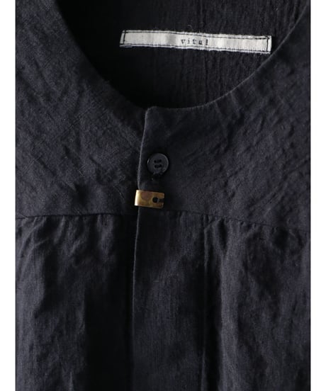 Vital / VT-2014 / No Collar Half Sleeve Top / BLACK