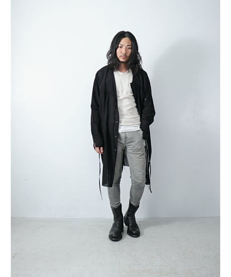 ASKYY / N14  / RIBBON CORD SMOCK SHIRTS / BLK