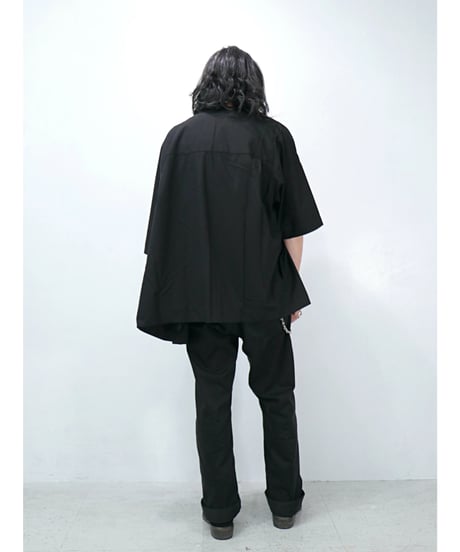 A.F ARTEFACT / ag-11017-2 / サマーウールノーカラーシャツ / BLACK