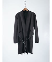 D.HYGEN / ST101-0422A / Mohair blend boa lined long cardigan / BLACK
