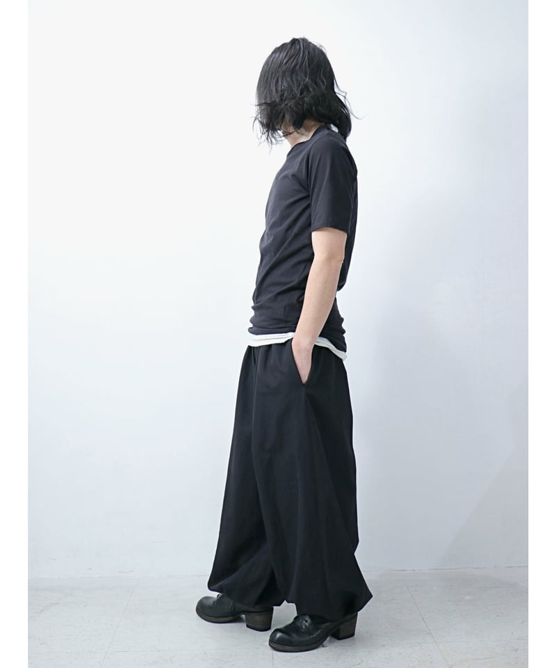 kujaku / P-366 / リネン×コットン バルーンイージーパンツ / black |