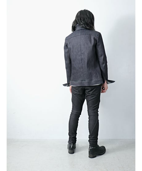 Thee OLD CIRCUS / W-3114 / KNIT DENIM DRAWING PANTS /  DUST BLACK