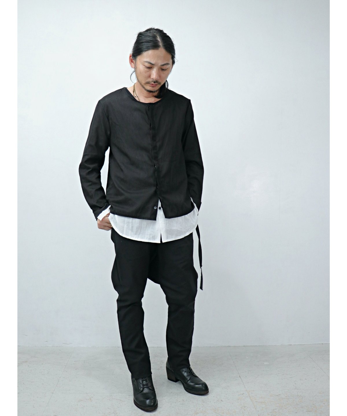 ASKYY / S13 / レイヤードシャツ / BLK/WHT | Owls Himeji 