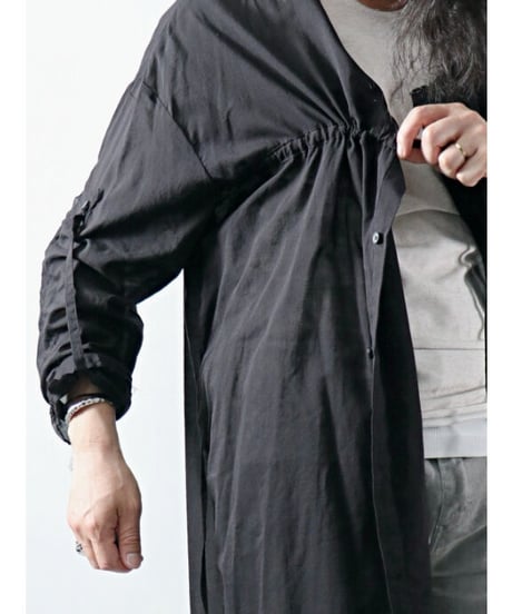 ASKYY / N14  / RIBBON CORD SMOCK SHIRTS / BLK