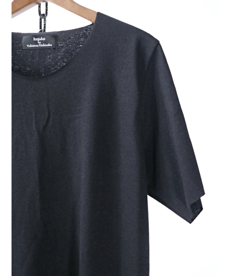 hazama 極楽上等の華やぐコート パープル×ブラック kujaku / K-875 / リネン×コットン ハーフスリーブカットソー