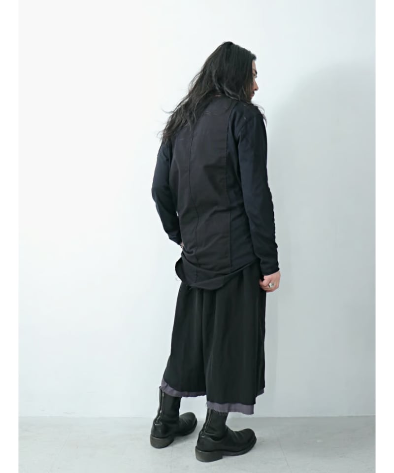 kujaku / P-629 / Wide Half Pants / black | Owls