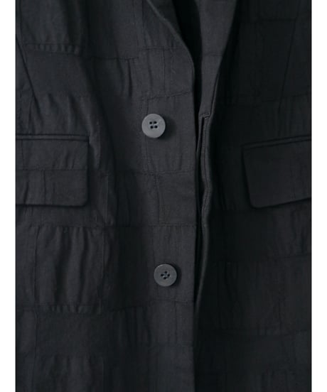 D.HYGEN / ST106-0322A / Scab Patchwork Jacquard Stretch Cotton Chester Coat / BLACK