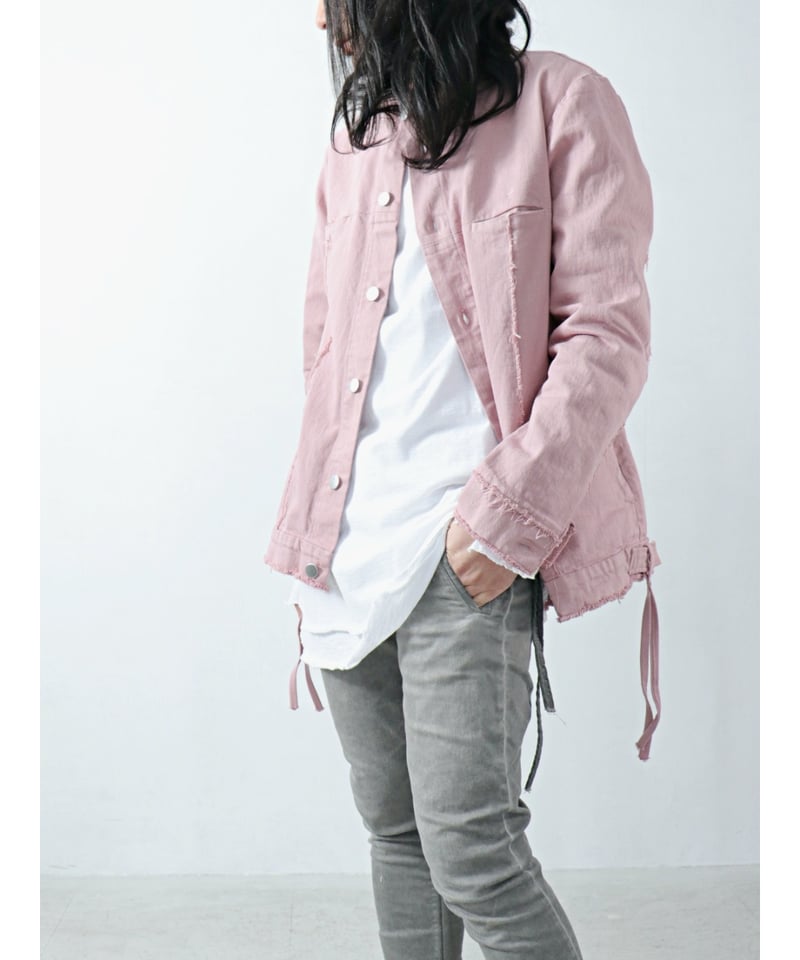 ASKYY / R2 / GRUNGE DENIM JACKET / DEEP PINK | ASKYY / R2 / GRUNGE DENIM JACKET / DEEP PINK |