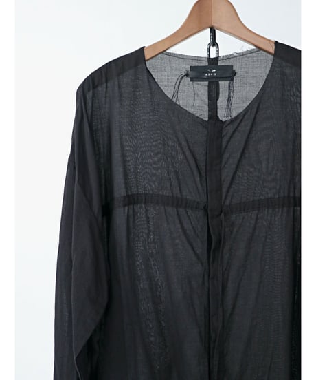 ASKYY / N14  / RIBBON CORD SMOCK SHIRTS / BLK