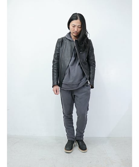 ASKYY / S18 / ピグメントダイ サイドストライプ スウェットパンツ / ASH GRY