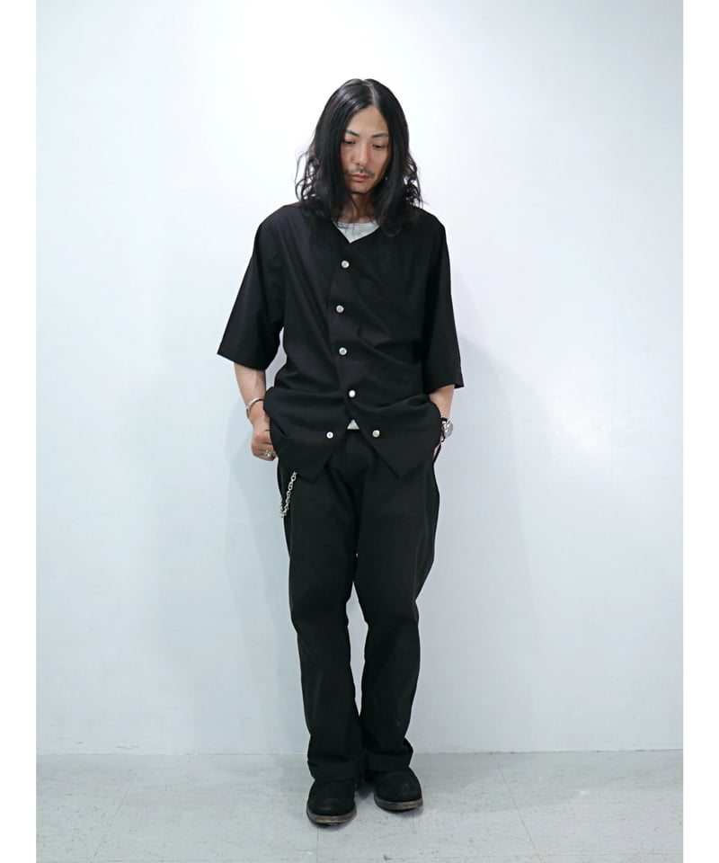 A.F ARTEFACT / ag-11017-2 / サマーウールノーカラーシャツ / BL A.F ARTEFACT / ag-11017-2 / サマーウールノーカラーシャツ / BL