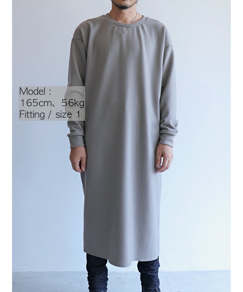 kujaku / D-324 / ウールカシミヤロングプルオーバー / gray