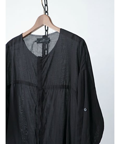 ASKYY / N14  / RIBBON CORD SMOCK SHIRTS / BLK
