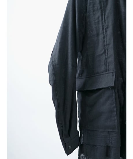 D.HYGEN / ST102-0325S / ダブルガーゼバンドカラーシャツ / BLACK