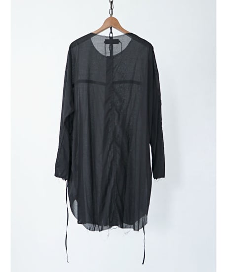 ASKYY / N14  / RIBBON CORD SMOCK SHIRTS / BLK