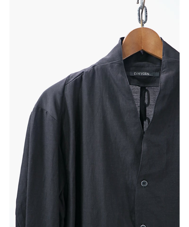 新品タグ付き⭐︎Y's⭐︎リネン混 ドッキングジャケット【1】 異素材 黒 BPF01_BIS01_RBJJW10340_870002