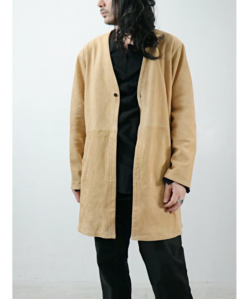 STRUM 24SS カーフ スエード レザー ロングカーディガン